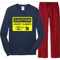 Caution Angry Gamer Long Sleeve Pajama Set