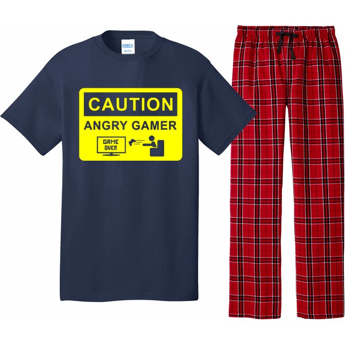 Caution Angry Gamer Pajama Set