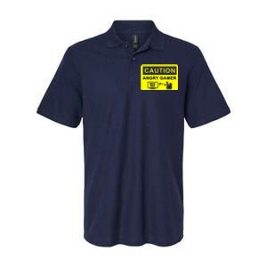 Caution Angry Gamer Softstyle Adult Sport Polo