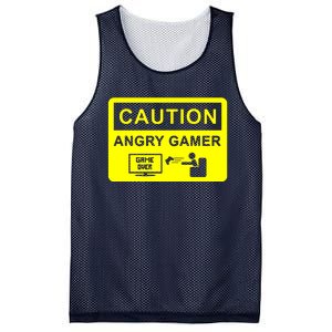 Caution Angry Gamer Mesh Reversible Basketball Jersey Tank