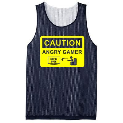 Caution Angry Gamer Mesh Reversible Basketball Jersey Tank