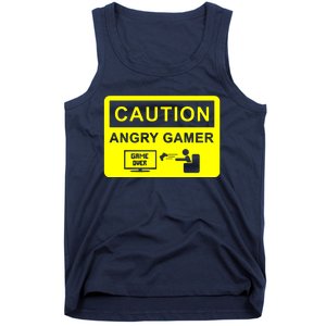 Caution Angry Gamer Tank Top