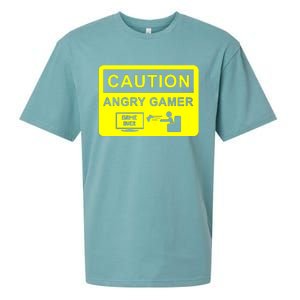 Caution Angry Gamer Sueded Cloud Jersey T-Shirt