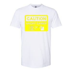 Caution Angry Gamer Softstyle CVC T-Shirt