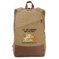 Cats And Gardening Make Me Happy Humans Make My Head Hurt Cotton Canvas Backpack