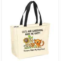 Cats And Gardening Make Me Happy Humans Make My Head Hurt Zip Tote Bag