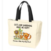 Cats And Gardening Make Me Happy Humans Make My Head Hurt Zip Tote Bag