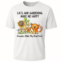 Cats And Gardening Make Me Happy Humans Make My Head Hurt Cooling Performance Crew T-Shirt