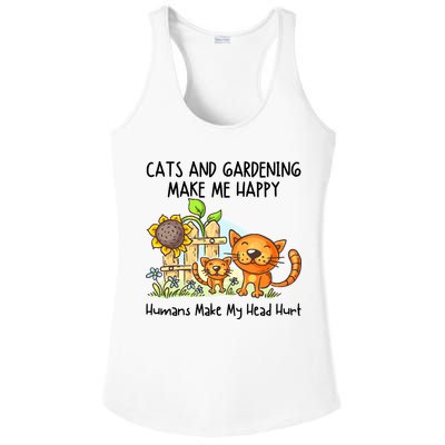 Cats And Gardening Make Me Happy Humans Make My Head Hurt Ladies PosiCharge Competitor Racerback Tank