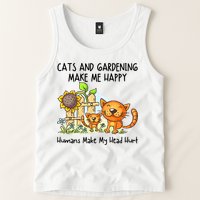 Cats And Gardening Make Me Happy Humans Make My Head Hurt Tank Top