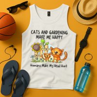 Cats And Gardening Make Me Happy Humans Make My Head Hurt Tank Top