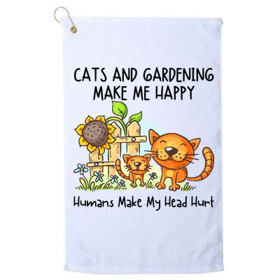 Cats And Gardening Make Me Happy Humans Make My Head Hurt Golf Towel