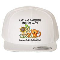 Cats And Gardening Make Me Happy Humans Make My Head Hurt Wool Snapback Cap