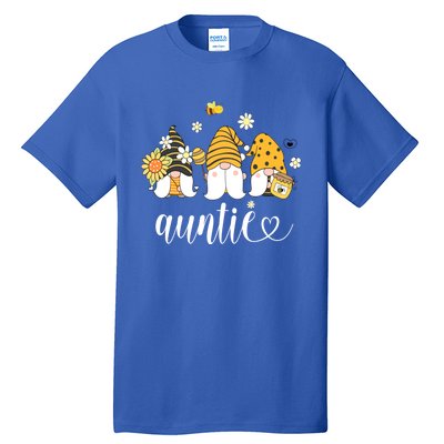 Cute Auntie Gnomes With Bees And Sunflower Country Style Funny Gift Tall T-Shirt