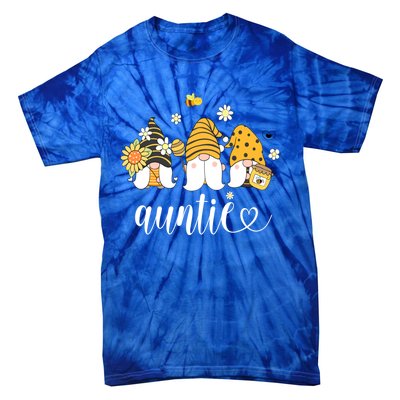 Cute Auntie Gnomes With Bees And Sunflower Country Style Funny Gift Tie-Dye T-Shirt