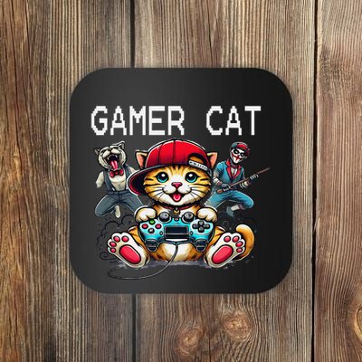 Cats And Gaming For The Cat Lover Gamer Video Game Player Coaster