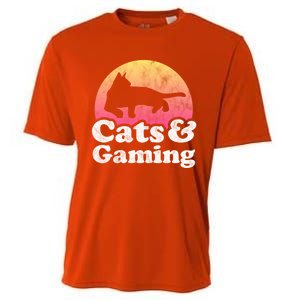 Cats And Gaming S Or S Cat And Gamer Cool Gift Cooling Performance Crew T-Shirt