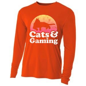 Cats And Gaming S Or S Cat And Gamer Cool Gift Cooling Performance Long Sleeve Crew