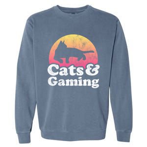 Cats And Gaming S Or S Cat And Gamer Cool Gift Garment-Dyed Sweatshirt