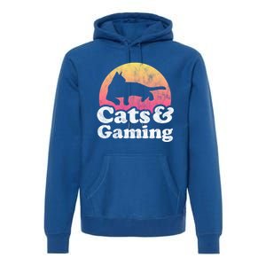 Cats And Gaming S Or S Cat And Gamer Cool Gift Premium Hoodie