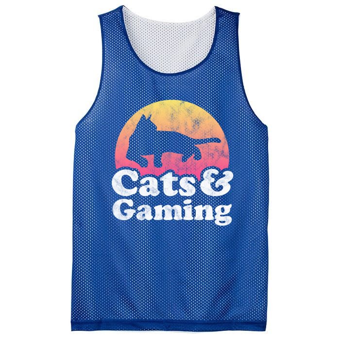 Cats And Gaming S Or S Cat And Gamer Cool Gift Mesh Reversible Basketball Jersey Tank