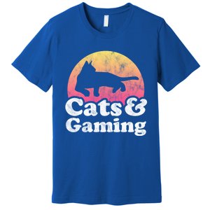 Cats And Gaming S Or S Cat And Gamer Cool Gift Premium T-Shirt