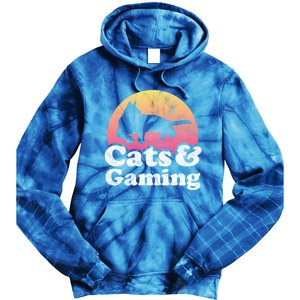 Cats And Gaming S Or S Cat And Gamer Cool Gift Tie Dye Hoodie