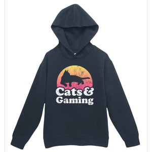 Cats And Gaming S Or S Cat And Gamer Cool Gift Urban Pullover Hoodie