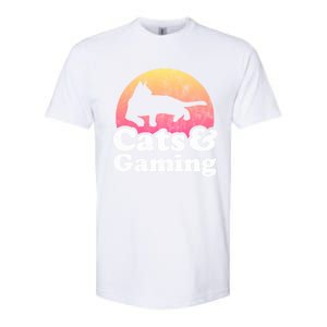 Cats And Gaming S Or S Cat And Gamer Cool Gift Softstyle CVC T-Shirt