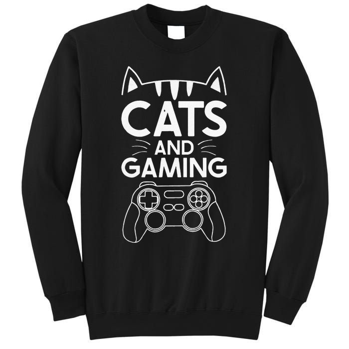 Cats And Gaming Funny Cat Lover Gaming Gift Gamer Sweatshirt