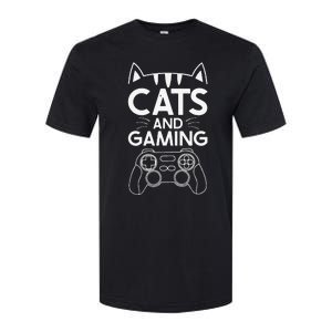 Cats And Gaming Funny Cat Lover Gaming Gift Gamer Softstyle CVC T-Shirt