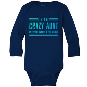 Crazy Aunt Gift For Sisters And Proud Aunts Gift Baby Long Sleeve Bodysuit