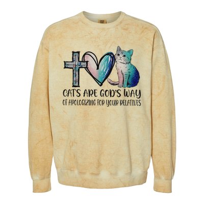 Cats Are GodS Apology Funny Design Colorblast Crewneck Sweatshirt