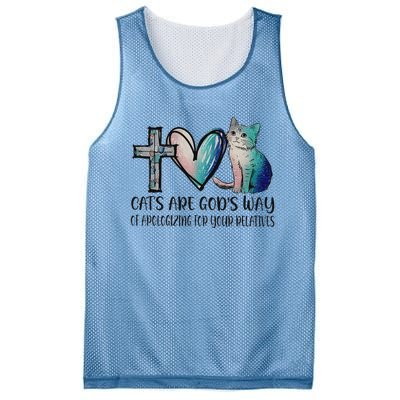 Cats Are GodS Apology Funny Design Mesh Reversible Basketball Jersey Tank