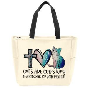 Cats Are GodS Apology Funny Design Zip Tote Bag