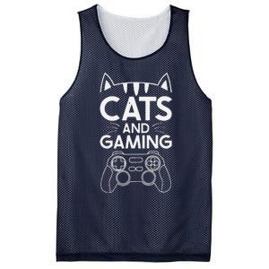 Cats And Gaming Funny Cat Lover Gaming Gift Gamer Mesh Reversible Basketball Jersey Tank