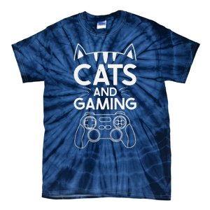 Cats And Gaming Funny Cat Lover Gaming Gift Gamer Tie-Dye T-Shirt