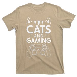 Cats And Gaming Funny Cat Lover Gaming Gift Gamer T-Shirt