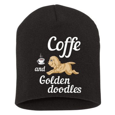 Coffee And Goldendoodles Short Acrylic Beanie