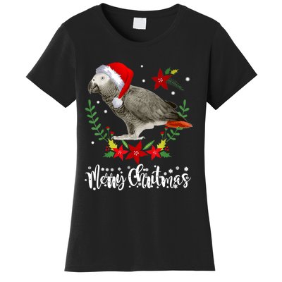 Christmas African Grey Parrot Christmas Women's T-Shirt