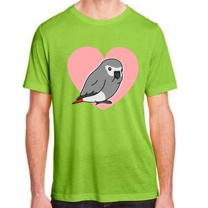 Chubby African Grey Love Heart Parrot Pastel Kawaii Birb Gift Adult ChromaSoft Performance T-Shirt