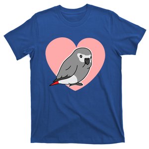 Chubby African Grey Love Heart Parrot Pastel Kawaii Birb Gift T-Shirt