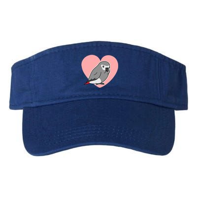 Chubby African Grey Love Heart Parrot Pastel Kawaii Birb Gift Valucap Bio-Washed Visor