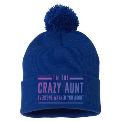 Crazy Aunt Gift For Sisters And Proud Aunts Gift Pom Pom 12in Knit Beanie