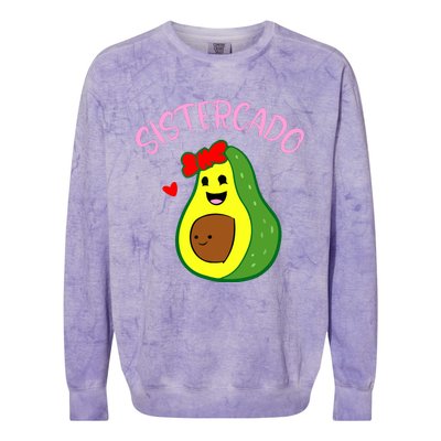 Cute Avocado Girl Face Happy Day Me You Brother Sistercado Colorblast Crewneck Sweatshirt