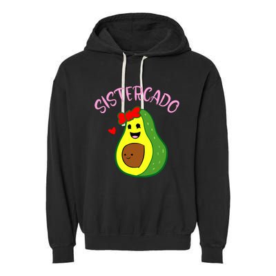 Cute Avocado Girl Face Happy Day Me You Brother Sistercado Garment-Dyed Fleece Hoodie