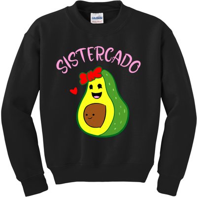 Cute Avocado Girl Face Happy Day Me You Brother Sistercado Kids Sweatshirt