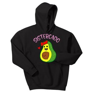 Cute Avocado Girl Face Happy Day Me You Brother Sistercado Kids Hoodie