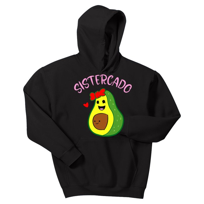 Cute Avocado Girl Face Happy Day Me You Brother Sistercado Kids Hoodie