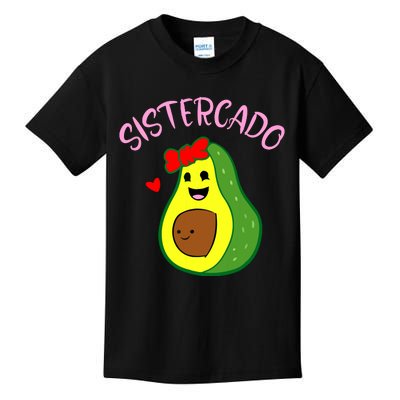 Cute Avocado Girl Face Happy Day Me You Brother Sistercado Kids T-Shirt